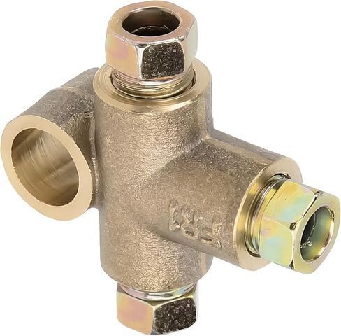 3 Way T-Shape Brake Line Tee, Brass Brake Oil Line Tee Fitting Short Union with M10 Male Nuts, Automotive Elbow Connector Replacement Accessories, Fit for 3/16 Inch Pipe in Saudi Arabia