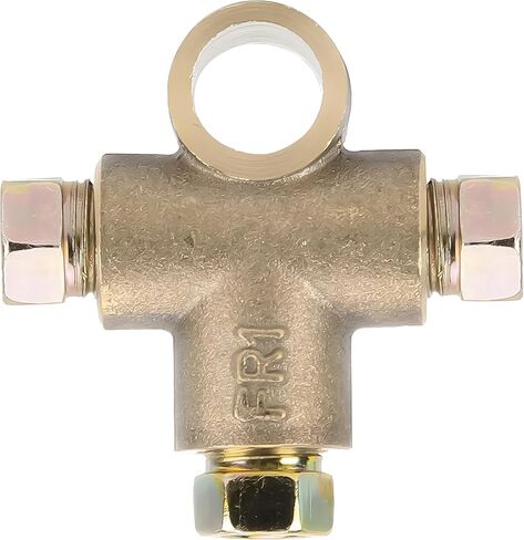 3 Way T-Shape Brake Line Tee, Brass Brake Oil Line Tee Fitting Short Union with M10 Male Nuts, Automotive Elbow Connector Replacement Accessories, Fit for 3/16 Inch Pipe in Saudi Arabia