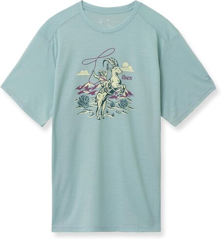 IBEX Merino Wool Journey Short Sleeve Graphic T-Shirt for Men | Lightweight Breathable Crewneck Tee for Hiking in Kuwait