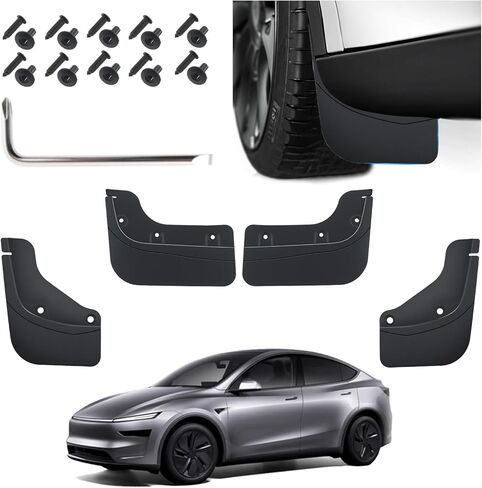 Paceray Mud Flaps for Tesla New Model Y Juniper 2026 Accessories, All-Weather Protection with No Drilling, Durable Mud Guards for Tesla New Model Y 2025 2026 Launch Exterior Accessories(Set of 4) in Saudi Arabia