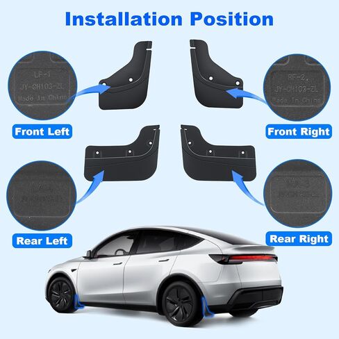 Paceray Mud Flaps for Tesla New Model Y Juniper 2026 Accessories, All-Weather Protection with No Drilling, Durable Mud Guards for Tesla New Model Y 2025 2026 Launch Exterior Accessories(Set of 4) in Saudi Arabia