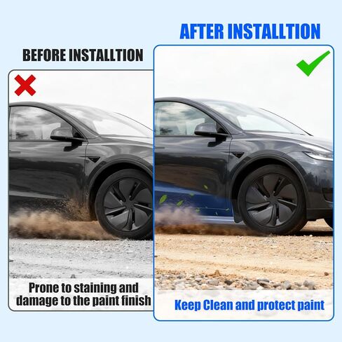 Paceray Mud Flaps for Tesla New Model Y Juniper 2026 Accessories, All-Weather Protection with No Drilling, Durable Mud Guards for Tesla New Model Y 2025 2026 Launch Exterior Accessories(Set of 4) in Saudi Arabia
