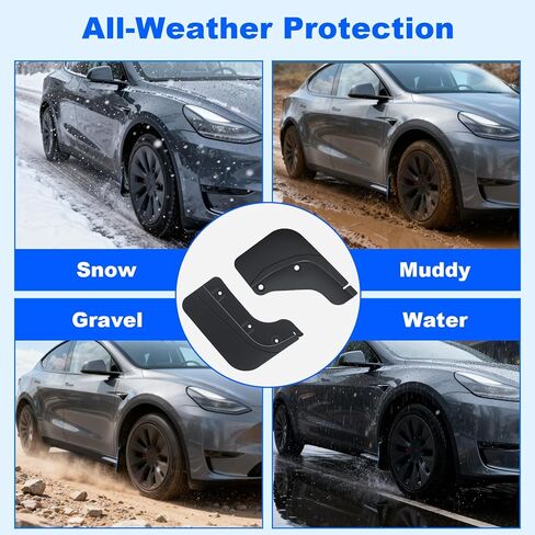 Paceray Mud Flaps for Tesla New Model Y Juniper 2026 Accessories, All-Weather Protection with No Drilling, Durable Mud Guards for Tesla New Model Y 2025 2026 Launch Exterior Accessories(Set of 4) in Saudi Arabia