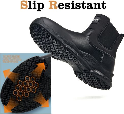 Nutropa Non Slip Work Boots for Men Waterproof Oil Resistant Lightweight for Food Service Shoes Kitchen Chef Shoes Casual Outdoor Walking Booties in Saudi Arabia