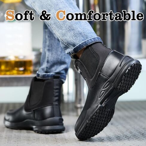 Nutropa Non Slip Work Boots for Men Waterproof Oil Resistant Lightweight for Food Service Shoes Kitchen Chef Shoes Casual Outdoor Walking Booties in Saudi Arabia