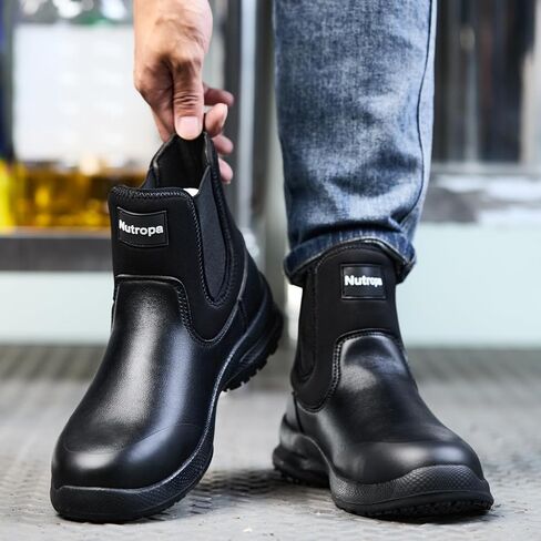Nutropa Non Slip Work Boots for Men Waterproof Oil Resistant Lightweight for Food Service Shoes Kitchen Chef Shoes Casual Outdoor Walking Booties in Saudi Arabia