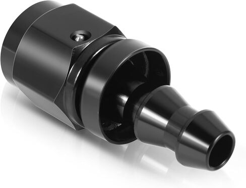 Auto Dynasty 10AN AN-10 Universal Straight Swivel Push Lock Hose End Fitting Adapter For Oil/Fuel/Air Line, 1/4" Barb, Black Aluminum in Saudi Arabia