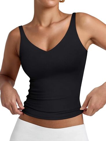 PINKMSTYLE Womens Sexy V Neck Cami Top Sleeveless Double Lined Tank Tops Going Out Y2K Spaghetti Strap Crop Tops 2026 in Saudi Arabia