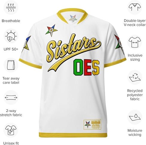 قميص OES Sistars Eastern Star Jersey، قميص Order of The Eastern Star، تي شيرت Sistar، 2XS-6XL in Kuwait