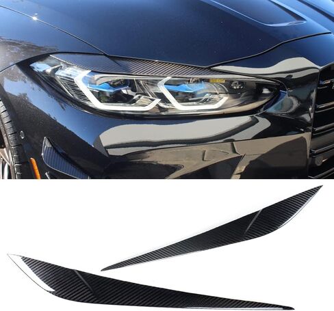Real Carbon Fiber Headlight Cover Eyelid Eyebrow Compatible for 2021-2024 BMW G80 M3 G82 G83 M4 G22 G26 i4 in Saudi Arabia