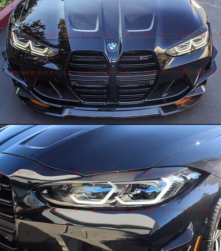 Real Carbon Fiber Headlight Cover Eyelid Eyebrow Compatible for 2021-2024 BMW G80 M3 G82 G83 M4 G22 G26 i4 in Saudi Arabia