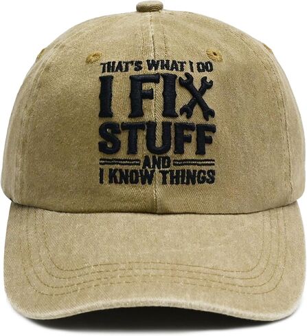 ثلاثية الأبعاد المطرزة قيعة بيسبول صغيرة قابل للتعديل خمر أبي قبعة للرجال أصلح الأشياء أعرف الأشياء غسلها قبعة هدية عيد ميلاد in Kuwait