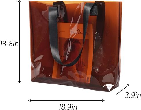 Jelly Tote Clear Amber Large with Wide Strap Jelly Purse Waterproof Pvc Beach Minimalist Aesthetic Bag for Woman in Saudi Arabia