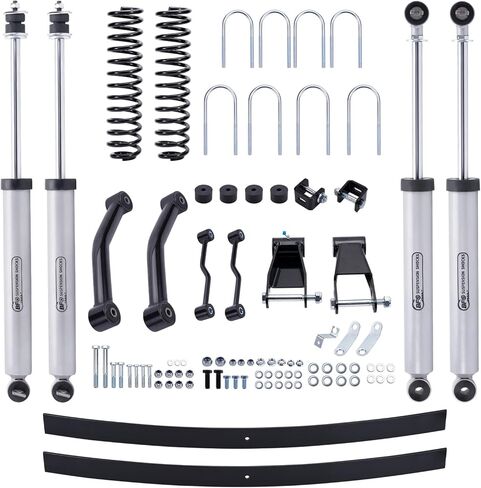 BFO 4.5" Lift Kit for Jeep Cherokee XJ 2WD 4WD 1984-2001, Front Lift Coil Spring + Rear Add-a-Leaf + High Pressure Nitrogen Shock + Front LCA in Kuwait