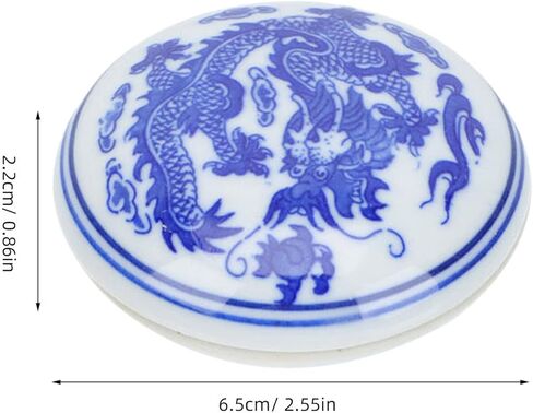 ختم الصينية Yinni الوسادة الخط ختم اللوحة الحمراء معجون الحبر الأزرق والأبيض الخزف ختم مربع لمستلزمات اللوحة ختم الاسم 2PCS 6.5 سم وسادة الحبر in Kuwait