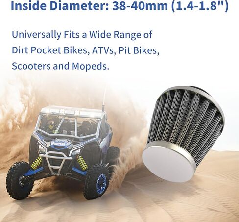 38mm 39mm 40mm POD Air Filter Fit for 50cc 70cc 90cc 110cc 125cc 150cc 200cc Motorcycle for Dirt Pocket Bikes ATVs Pit Bikes, Scooters and Mopeds in Kuwait