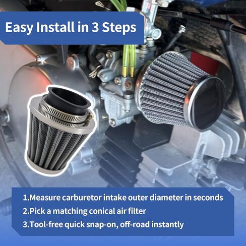 38mm 39mm 40mm POD Air Filter Fit for 50cc 70cc 90cc 110cc 125cc 150cc 200cc Motorcycle for Dirt Pocket Bikes ATVs Pit Bikes, Scooters and Mopeds in Kuwait