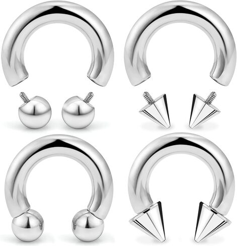 20G-00G Septum Rings horseshoes Nose Rings Hoops 316L Surgical Steel Snake Bites Lip Nipple Ring Cartilage Tragus Helix Rook Conch Daith Earrings Pa Piercing Jewelry for Women Men in Saudi Arabia
