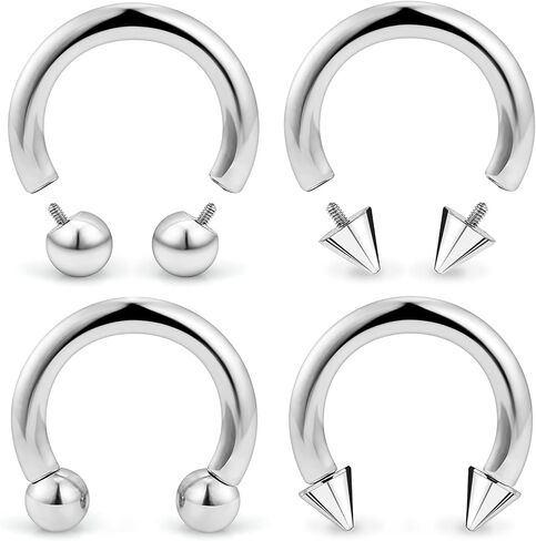 20G-00G Septum Rings horseshoes Nose Rings Hoops 316L Surgical Steel Snake Bites Lip Nipple Ring Cartilage Tragus Helix Rook Conch Daith Earrings Pa Piercing Jewelry for Women Men in Saudi Arabia