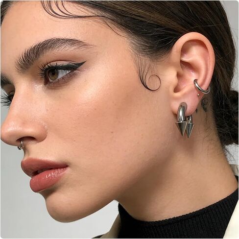 20G-00G Septum Rings horseshoes Nose Rings Hoops 316L Surgical Steel Snake Bites Lip Nipple Ring Cartilage Tragus Helix Rook Conch Daith Earrings Pa Piercing Jewelry for Women Men in Saudi Arabia