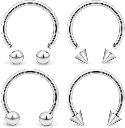 20G-00G Septum Rings horseshoes Nose Rings Hoops 316L Surgical Steel Snake Bites Lip Nipple Ring Cartilage Tragus Helix Rook Conch Daith Earrings Pa Piercing Jewelry for Women Men in Saudi Arabia