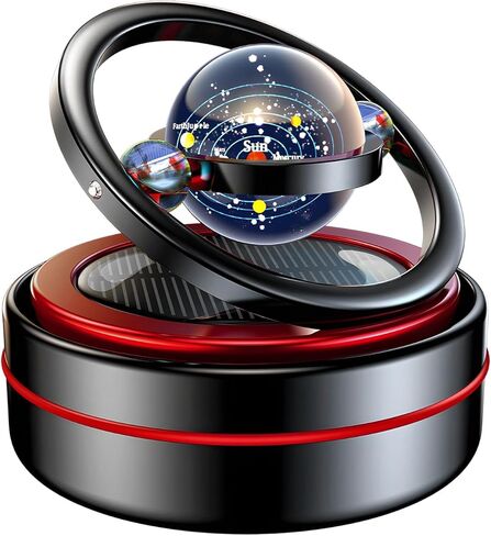 Car Air Freshener, Rotating Aromatherapy Fidget Spinner Dashboard Ornament with Aroma Tablets, Solar Energy Powered Air Purifier Interior Spinning Ornament for Car Office Home (Black) in Saudi Arabia