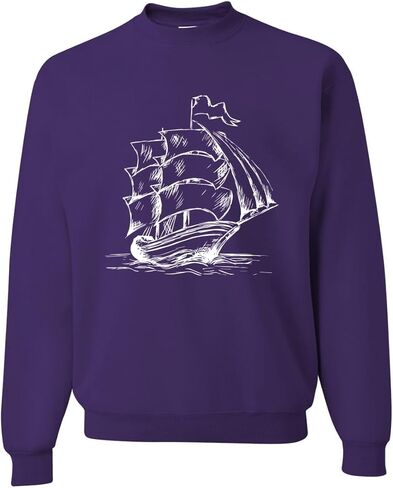 وايلد بوبي المراكب الشراعية مرساة السفينة البحرية الطبيعة للجنسين Crewneck البلوز in Saudi Arabia