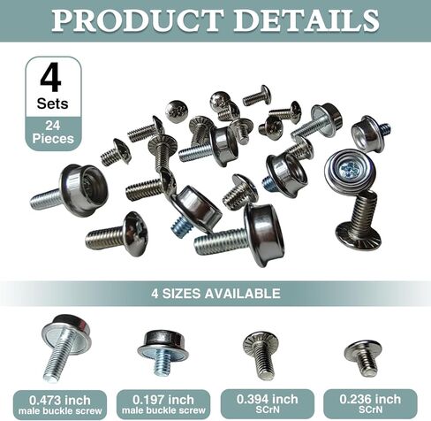مجموعة 24 قطعة من براغي قناع الوجه الرياضي الجليدي، براغي خوذة كرة القدم، قطع غيار أجهزة البيسبول العالمية لقناع الوجه اللينة، طقم إصلاح خوذة الصيادين سهل التركيب in Kuwait
