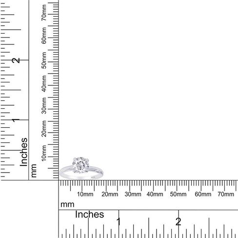 Jewel Zone US Round White Cubic Zirconia Anniversary Solitaire Ring in 925 Sterling Silver (0.25 Carat) in Saudi Arabia