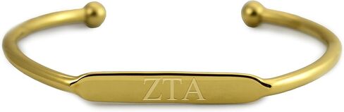 Sorority Shop Zeta Tau Alpha Bracelet — 18k Gold-Plated Adjustable Bangle Bracelet with Greek Letters, Zeta Tau Alpha Sorority Gift For Women in Saudi Arabia