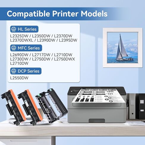 MYTONER Compatible Toner Cartridges Replacement for Brother TN760 TN-760 DR730 Drum Unit TN730 TN-730 for MFC-L2750DW MFC-L2690DW MFC-L2710DW MFC-L2717DW HL-L2350DW Printer (2 Packs Toner, 1 Drum) in Kuwait