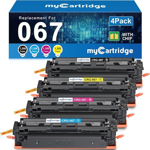 مجموعة خراطيش الحبر myCartridge 067 MF656Cdw MF654Cdw المتوافقة مع حبر Canon 067 067H لحبر الطابعة Color ImageCLASS LBP633Cdw LBP632Cdw MF652Cdw MF653Cdw، 4 عبوات in Saudi Arabia