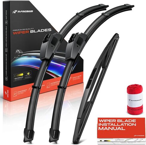 A-Premium 22"+22"+12" Windshield Wiper Blades Compatible with Chevrolet Suburban 1500 2500 Tahoe & Cadillac Escalade - Front Rear Wipers Blade Set with Wear Indicator & Towel (Pack of 3) in Saudi Arabia