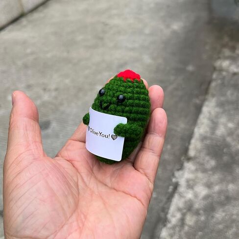 الدعم العاطفي هدايا الزيتون الكروشيه، الزيتون الإيجابي لطيف مضحك بارد مكتب ديكور ديكورات للنساء الرجال in Kuwait