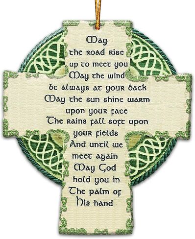 زخرفة كريست الأيرلندية، زخرفة أيرلندية، زينة شجرة عيد الميلاد السلتية، مرآة الرؤية الخلفية للسيارة، إكسسوارات معلقة، يوم القديس باتريك شامروك، العلم الأيرلندي، هدايا الصليب الأيرلندي (07) in Kuwait