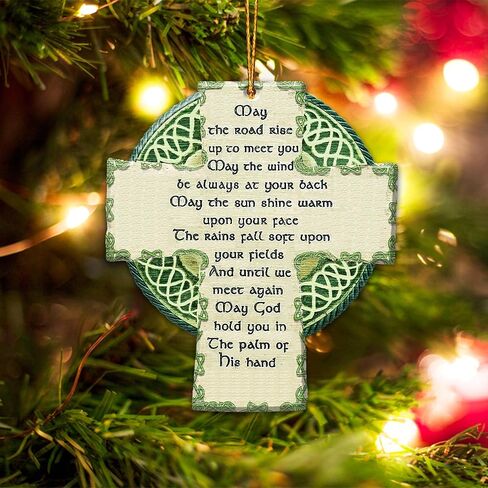 زخرفة كريست الأيرلندية، زخرفة أيرلندية، زينة شجرة عيد الميلاد السلتية، مرآة الرؤية الخلفية للسيارة، إكسسوارات معلقة، يوم القديس باتريك شامروك، العلم الأيرلندي، هدايا الصليب الأيرلندي (07) in Kuwait