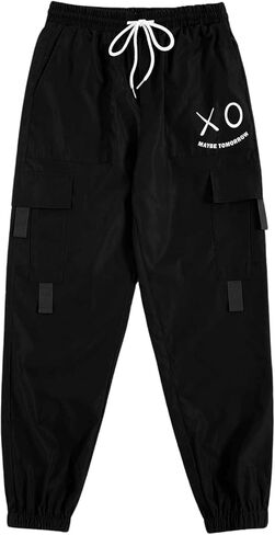 Men's Jogger Cargo Pants Graphic Elastic Drawstring Waist Pants with Pockets Streetwear in Saudi Arabia