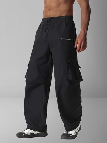Men's Cargo Pants with Drawstring, Straight Leg Casual Workwear Joggers, Fashionable & Comfortable for Daily Wear in Saudi Arabia
