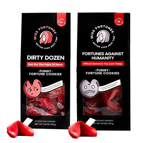 Ironic T'rump Fortune Cookies, 12 Red White And Blue Cookies With Messages From Dear Leader Himself, Satirical Fortunes Written By Professional Comedy Writers, Get Some Before They're Banned! in Saudi Arabia