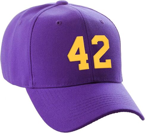 Daxton Structured Baseball Hat Cap Curved Visor Custom Gold Team Number in Saudi Arabia