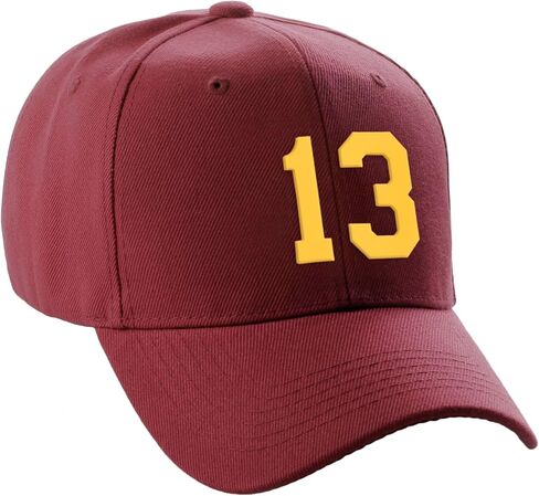 Daxton Structured Baseball Hat Cap Curved Visor Custom Gold Team Number in Saudi Arabia