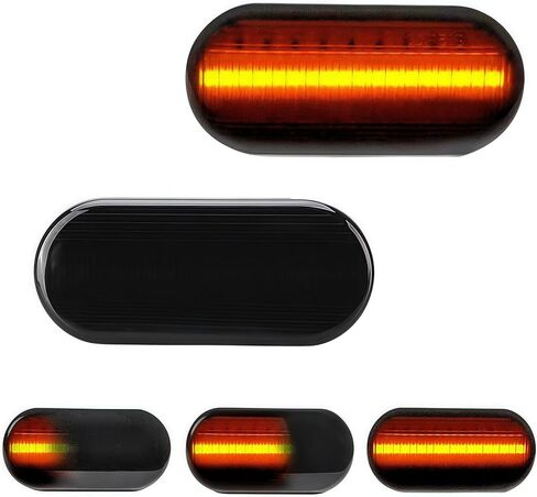 LED Side Marker Turn Signal Light Front Bumper Sequential Blink Amber for VW Golf4 Golf3 MK4 Jetta GTI R32 Passat B5 Lupo Polo Sharan Vento Fox Amarok T5 Bora, C-Max Fiesta Focus Fusion, 2PCS in Kuwait