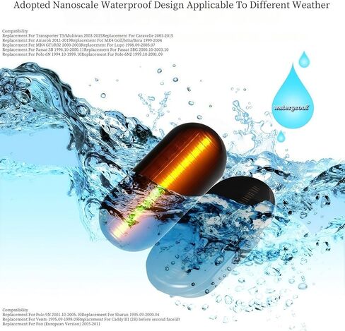 LED Side Marker Turn Signal Light Front Bumper Sequential Blink Amber for VW Golf4 Golf3 MK4 Jetta GTI R32 Passat B5 Lupo Polo Sharan Vento Fox Amarok T5 Bora, C-Max Fiesta Focus Fusion, 2PCS in Kuwait