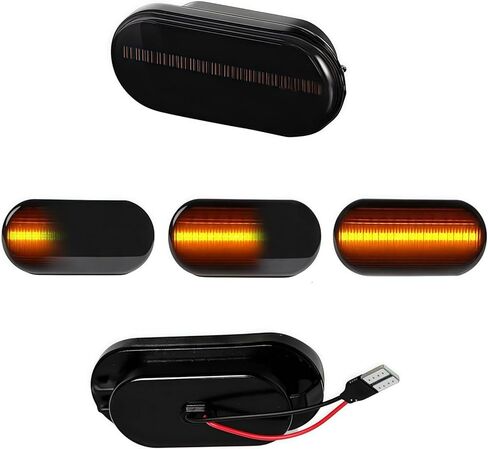LED Side Marker Turn Signal Light Front Bumper Sequential Blink Amber for VW Golf4 Golf3 MK4 Jetta GTI R32 Passat B5 Lupo Polo Sharan Vento Fox Amarok T5 Bora, C-Max Fiesta Focus Fusion, 2PCS in Kuwait