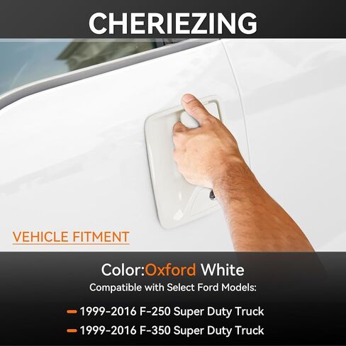 Oxford White Exterior Door Handle Compatible for 1999-2016 Ford F250 F350 Super Duty Truck Replace# 7C3Z2522405AA,7C3Z2522404AA,7C3Z2626601AA,7C3Z2626600AA Set of 4 in Saudi Arabia