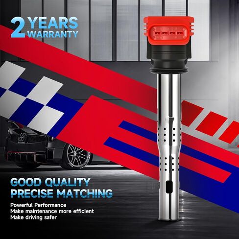 06E905115E UF529 حزمة ملف الإشعال متوافقة مع Audi A4 A6 Q7 Q5 S5 S4 Volkswagen VW 2007 2008 2009 2010-2016 3.0 3.2 4.2L حزم لفائف تحل محل 06H905115B 06E905115A، حزمة من 4 in Kuwait