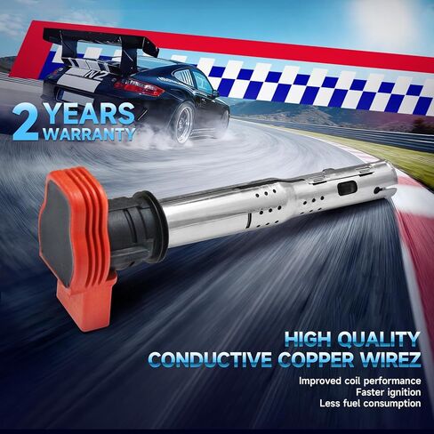 06E905115E UF529 حزمة ملف الإشعال متوافقة مع Audi A4 A6 Q7 Q5 S5 S4 Volkswagen VW 2007 2008 2009 2010-2016 3.0 3.2 4.2L حزم لفائف تحل محل 06H905115B 06E905115A، حزمة من 4 in Kuwait