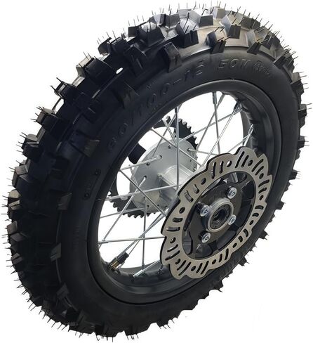 12 "Rear Wheel Rim Tire Assembly for Dirt Bike 80/100-12 3.00-12 12mm axle Rear Wheel Rim Tire Fits 50cc-125cc dirt bike TTR SSR CRF Apollo Includes brake disc and sprocket in Saudi Arabia