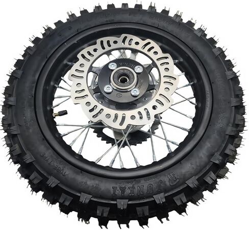 12 "Rear Wheel Rim Tire Assembly for Dirt Bike 80/100-12 3.00-12 12mm axle Rear Wheel Rim Tire Fits 50cc-125cc dirt bike TTR SSR CRF Apollo Includes brake disc and sprocket in Saudi Arabia