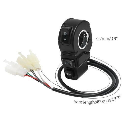 3-in-1 Motorcycle Handlebar Switch – Headlight, Turn Signal & Horn Control, 12V-72V Universal, IP65 Waterproof, 22mm (7/8") Handlebar Mount, 19.3" Wiring – ATV Dirt Bike Scooter Go Kart in Kuwait